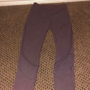 Lululemon Purple Leggings with Mess at Ankle